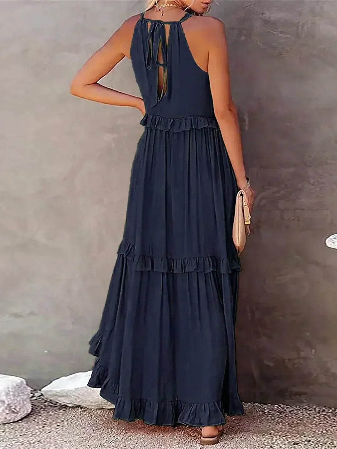 Louise Halter Ruffle Maxi Dress