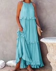 Louise Halter Ruffle Maxi Dress