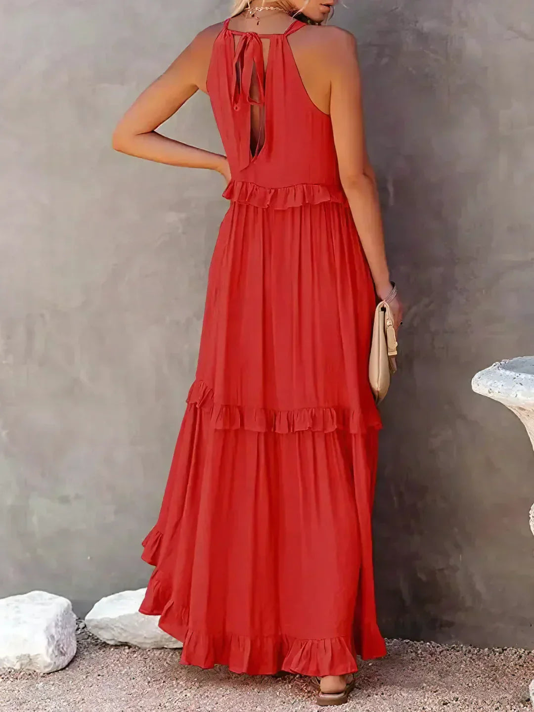 Louise Halter Ruffle Maxi Dress