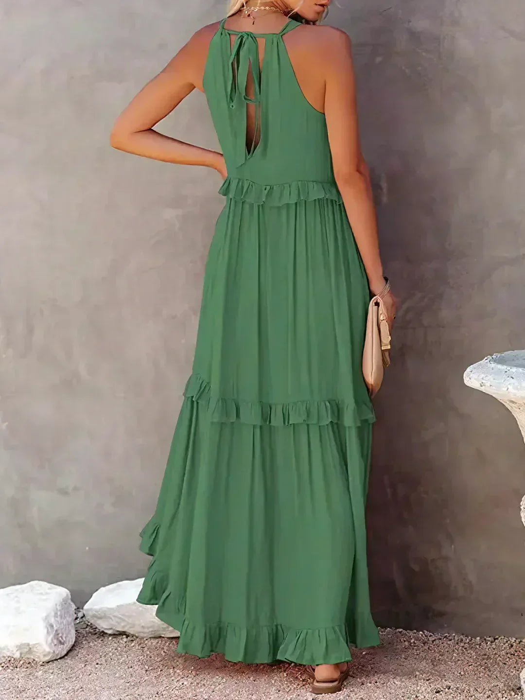 Louise Halter Ruffle Maxi Dress