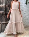 Louise Halter Ruffle Maxi Dress